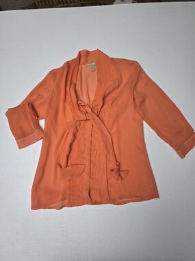 Banana Republic Coral Orange Textured Blouse
